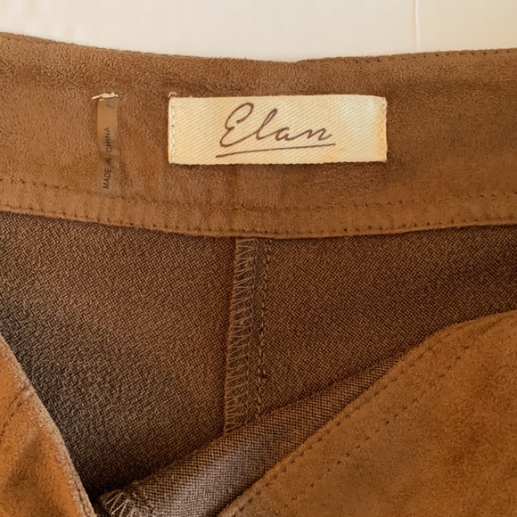 ELAN. Faux Suede camel brown bell bottoms. Zipper on side. - Picture 6 of 13